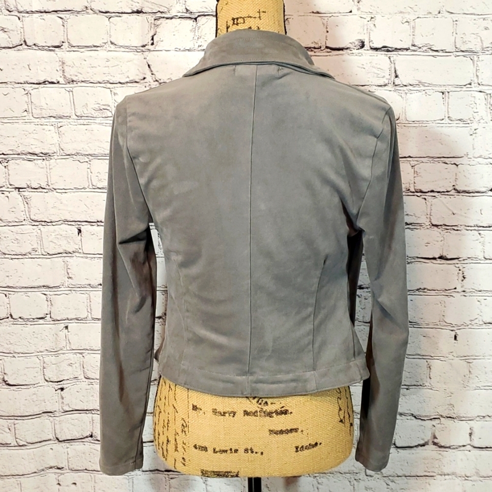 Romeo & Juliet Couture Gray Faux Suede Jacket Size M - Picture 3 of 7